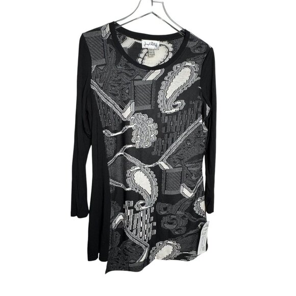 Joseph Ribkoff Womens size 14 tunic top black & white long sleeve top NWT - Picture 2 of 9
